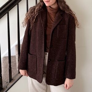 Liz Claiborne Brown Wool Blend Blazer